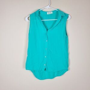 Bella Dahl Light Teal Button-up Tank Size XS
